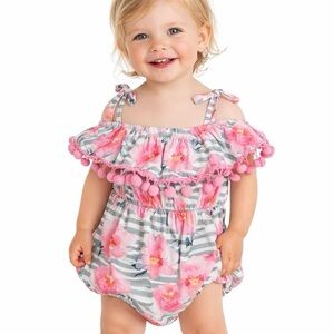 Marie Nicole Pink Kid’s Floral One Piece Bubblesuit